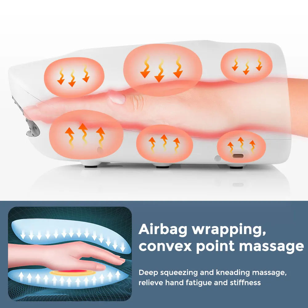 Wireless Electric Hand Massager with Air Compression, Hot Compress for Arthritis and Muscle Relaxation