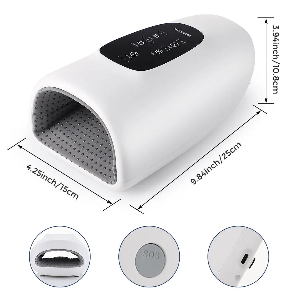 Wireless Electric Hand Massager with Air Compression, Hot Compress for Arthritis and Muscle Relaxation