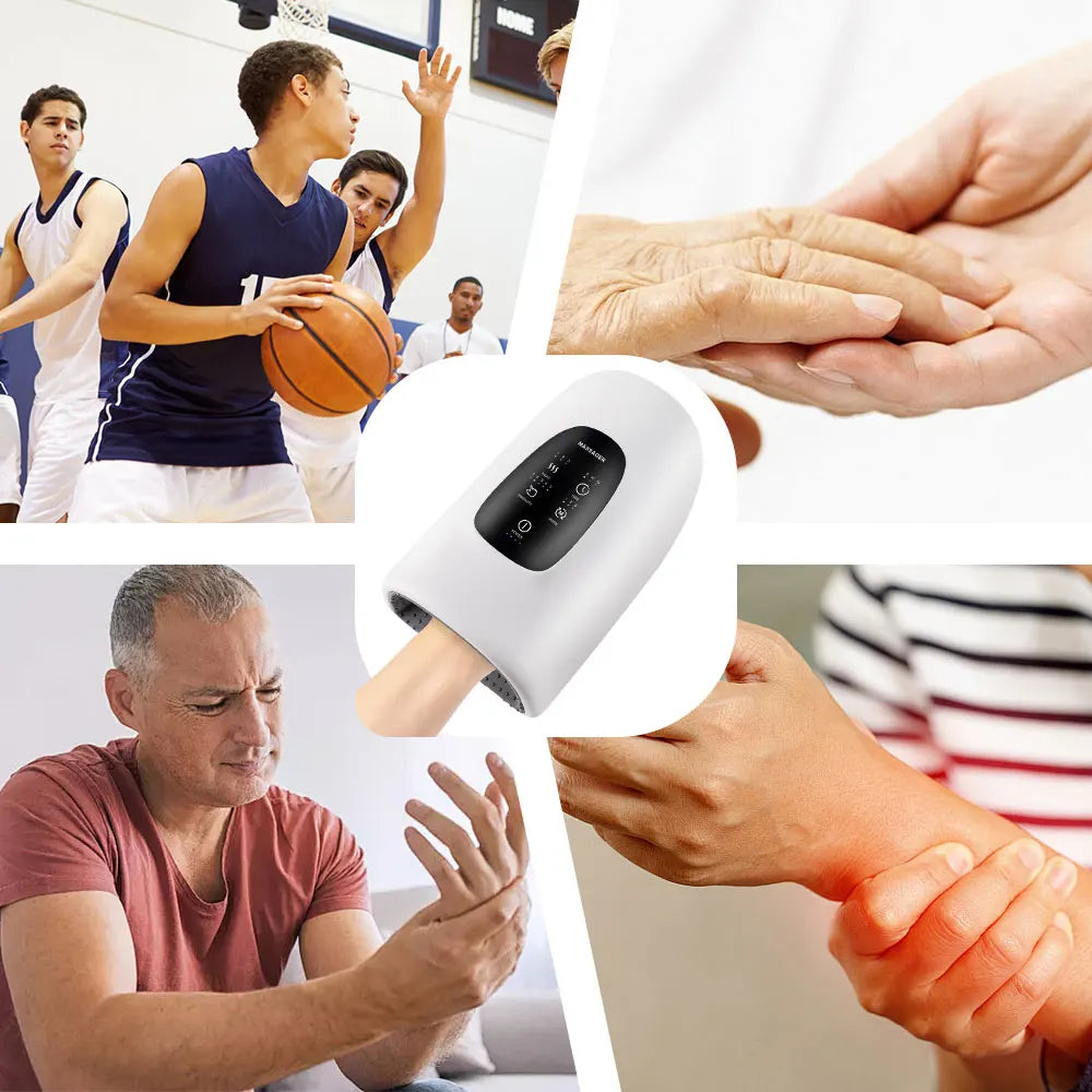 Wireless Electric Hand Massager with Air Compression, Hot Compress for Arthritis and Muscle Relaxation