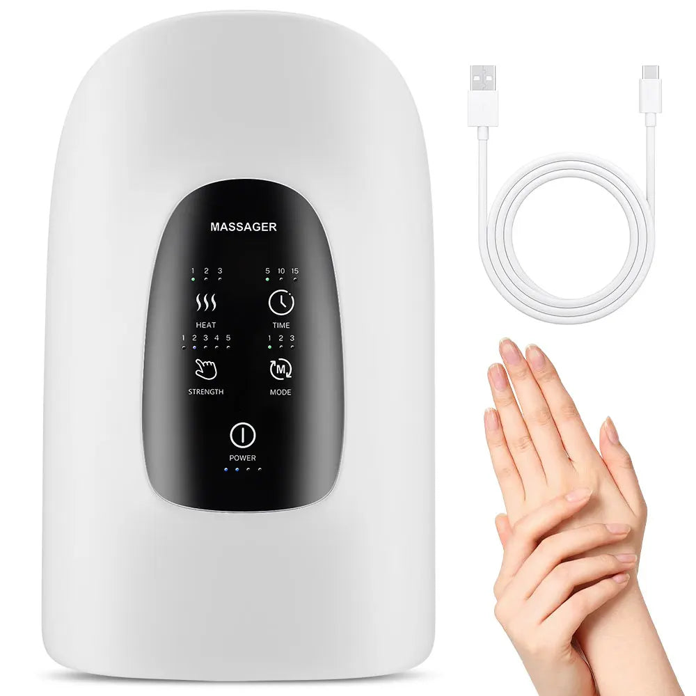 Wireless Electric Hand Massager with Air Compression, Hot Compress for Arthritis and Muscle Relaxation