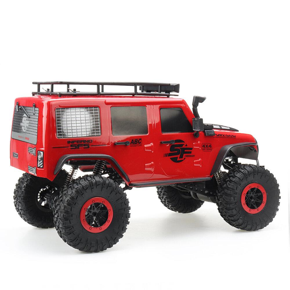 1/10 2.4G 4X4 Crawler RC Car Desert Mountain Rock Vehicle Models With Two Motors LED Head Light Two Battery