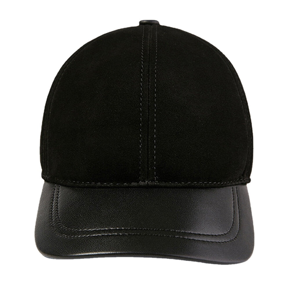 Men First Layer Sheepskin Fleece Autumn Winter Warm Baseball Cap Adjustable Thin-Light Trend Cold Protection Hat