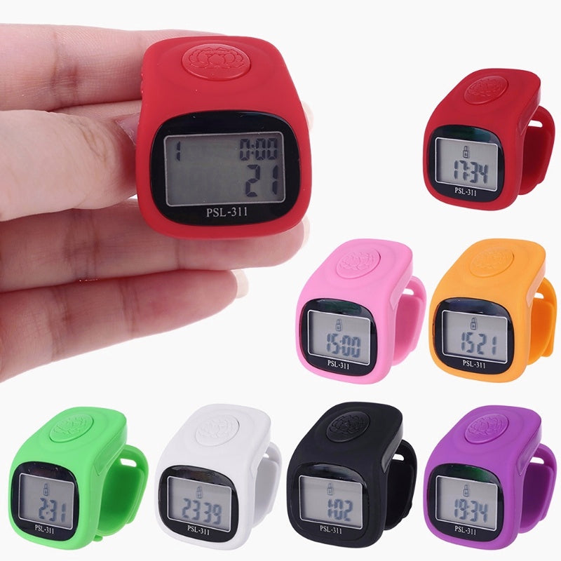 6 Digits Finger Tally Counter 8 Channels With LED Backlight Silicone Ring