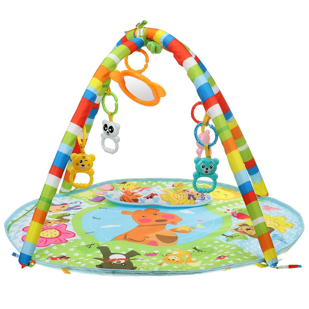 Multi-functional 84cm*76.5cm*50cm Baby Piano Fitness Stand with Round Mat for Infants Education Game