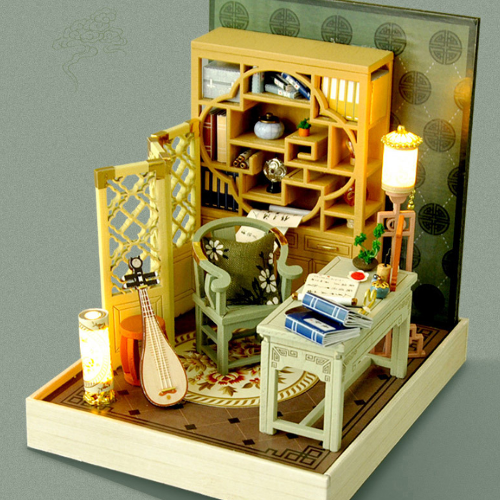 Doll House TW37 Ink Color Collection of Qingdai Creative Antiquity Scene Handmade Small House