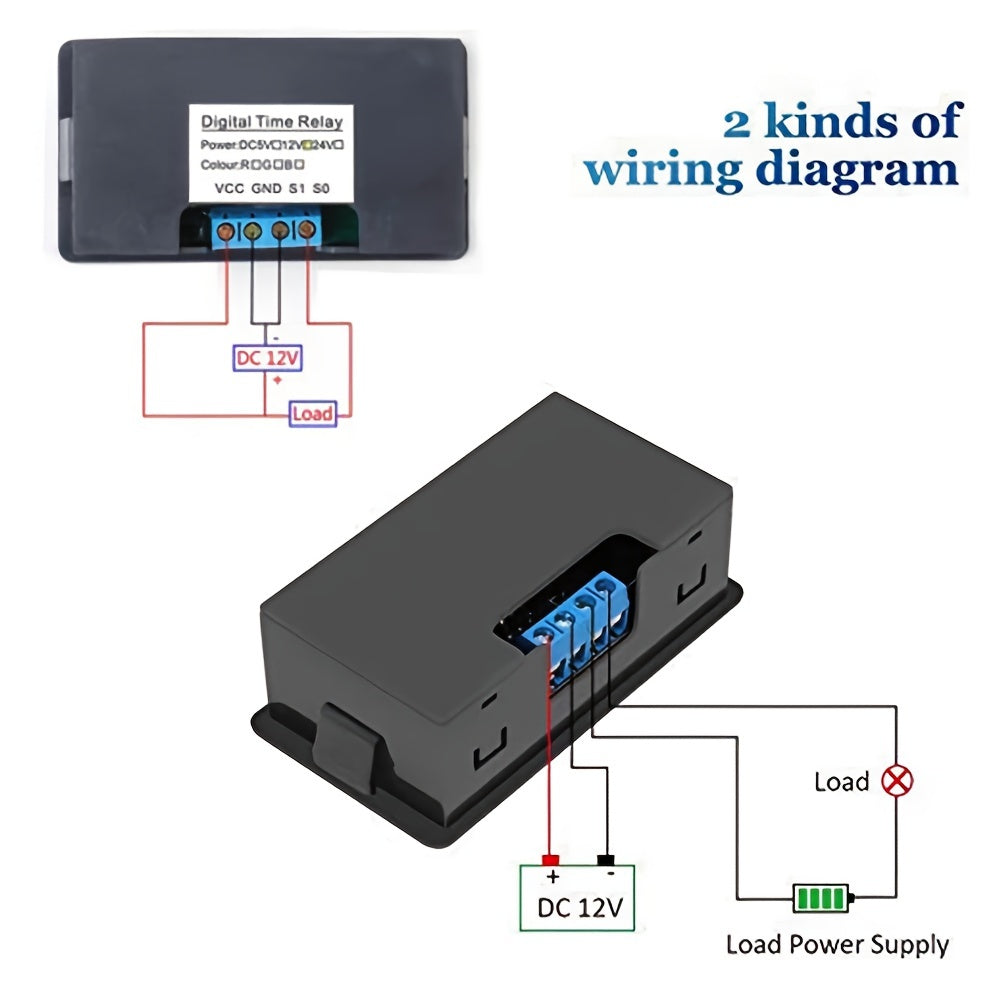 Digital Timer Relay Board DC 12V AC 110V-220V Adjustable Timer Control Switch