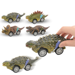 Multi-shape Simulation Cartoon Cuteness Dinosaur Animal Doll Four-wheel Drive Return Inertial Push and Pull Car Toy for Kids Gift