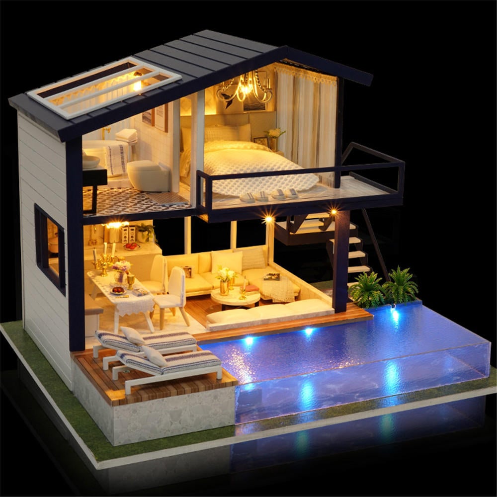 Time Apartment DIY Doll House With Furniture Light Gift House Toy