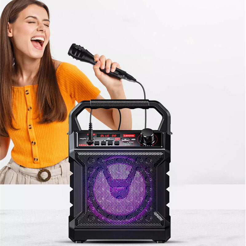 Portable Karaoke Speaker Wireless bluetooth Speaker Bass Subwoofer with Microphone Hands-Free USB TF Card AUX FM