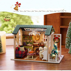 DIY Doll House Miniature Kit Collection Gift With Light