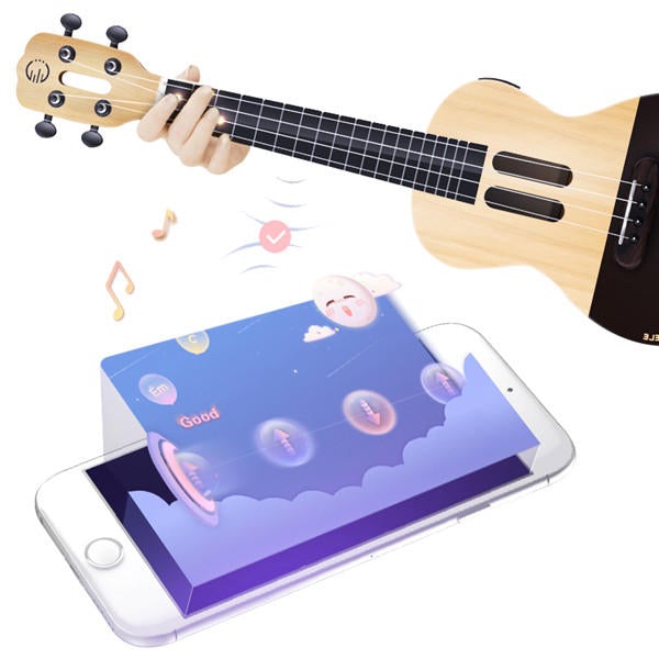 23 Inch 4 String Smart Ukulele with APP Controlled LED Light Bluetooth Connect