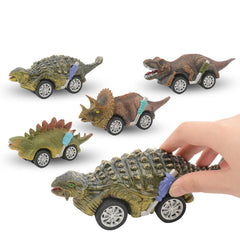 Multi-shape Simulation Cartoon Cuteness Dinosaur Animal Doll Four-wheel Drive Return Inertial Push and Pull Car Toy for Kids Gift