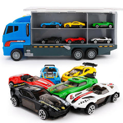 6/12 PCS 11 In 1 Diecast Model Construction Truck Vehicle Car Toy Set Play Vehicles in Carrier