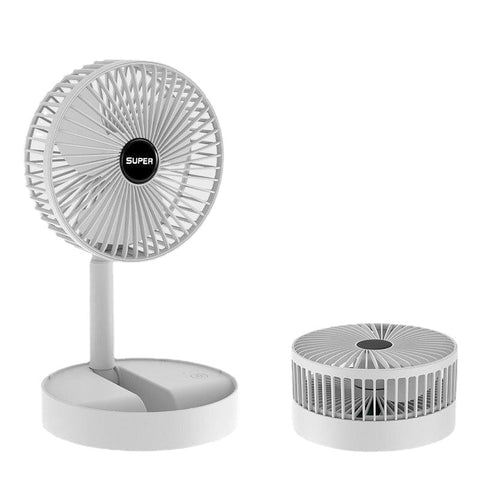 Portable Folding Telescopic Fan USB Floor Standing Fan 3 Gear Wind Speed Desktop Air Cooler Low Noise for Home Bedroom