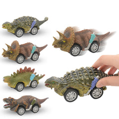 Multi-shape Simulation Cartoon Cuteness Dinosaur Animal Doll Four-wheel Drive Return Inertial Push and Pull Car Toy for Kids Gift