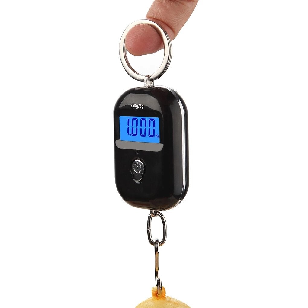 Mini Keychain Digital Hanging Scale Electronic Luggage Hook LCD Backlight Kitchen Steelyard