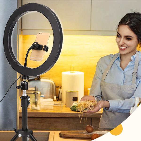 Selfie Ring Light with Tripod Stand and Phone Holder for Live Stream