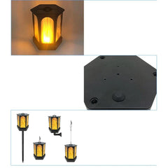 96LED Solar Light Hexagonal Flame Light for Garden Yard Patio Path