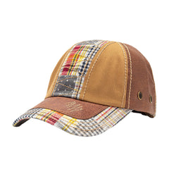 Collrown Unisex Patchwork Lattice Pattern Fashion Young Sunshade Baseball Hat