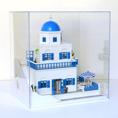 DIY Transparent Display Box Dust-proof Cover The Santorini Island