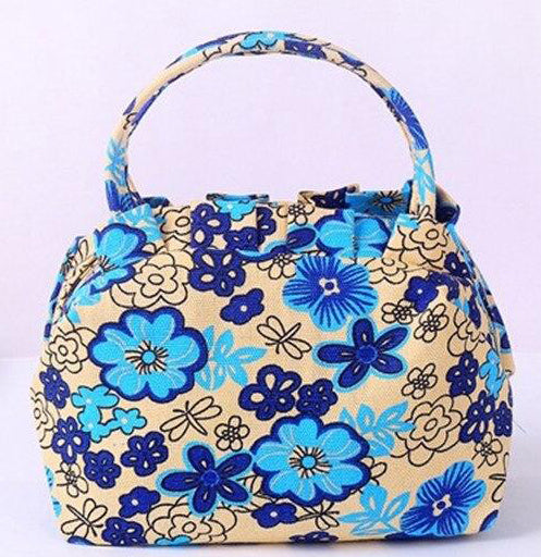 Women Handbags Canvas Ladies Casual Tote Bag Floral Printing Female Daily Use Girls Shopping Hand bag small cute purse