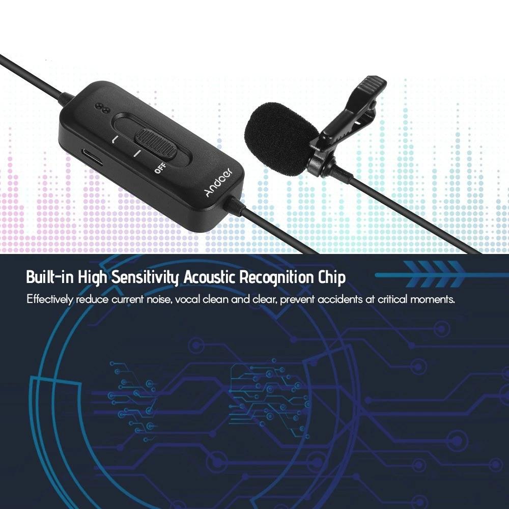 Omni-directional Clip-on Lavalier Microphone 3.5mm Plug Condenser Mic