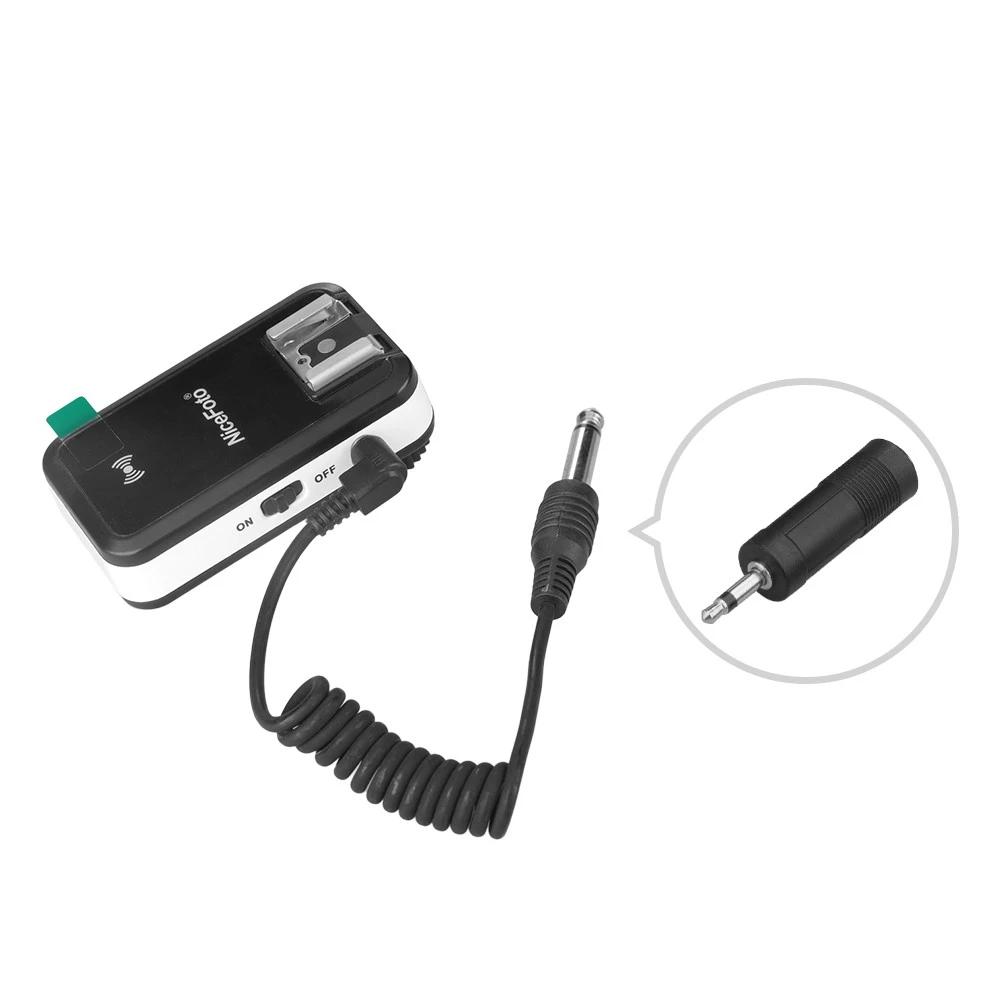 Wireless Transmitter Receiver Flash Trigger with 3.5mm Adapter Compatible Canon Nikon