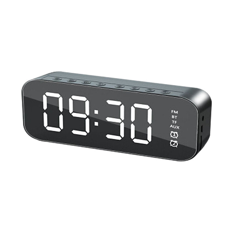 Wireless bluetooth Speaker Mini LED Double Alarm Clock FM Radio TF Card AUX Soundbar Subwoofer