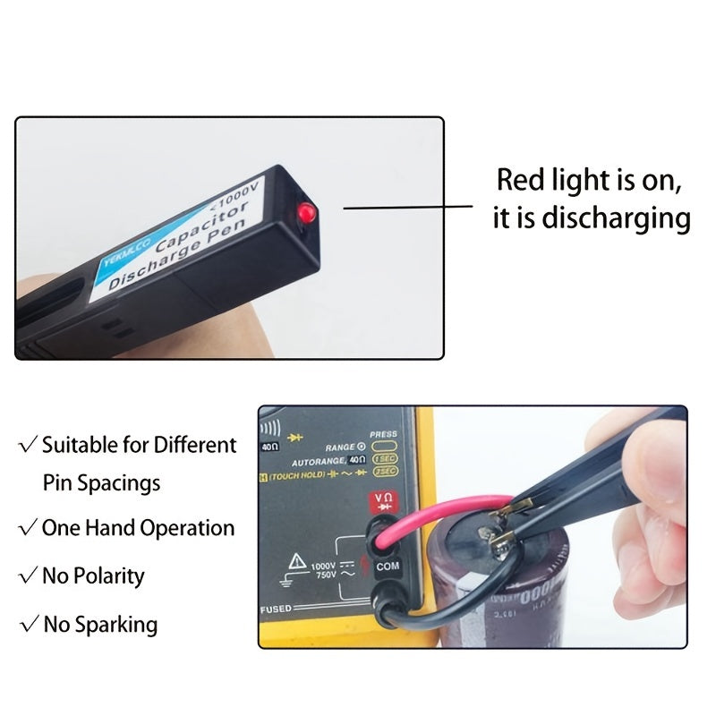 Plastic Capacitor Discharge Pen for Testing Switch Power Supply Flashlight Black