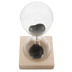 Iron Powder Magnet Hourglass With Wooden Holder Desk Toy