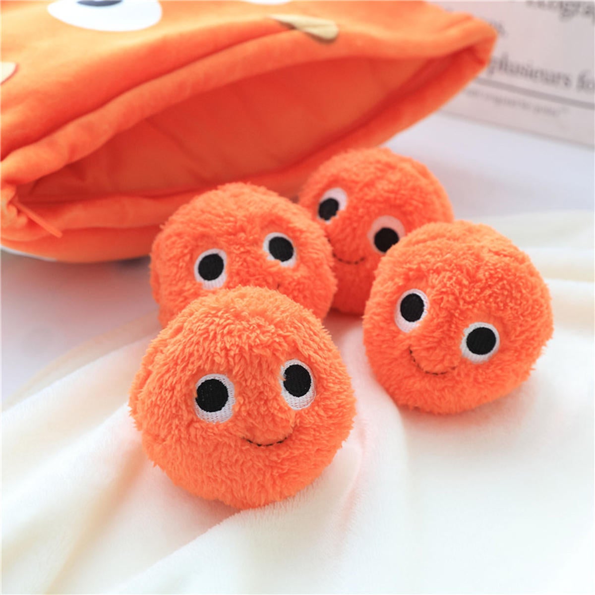 Orange Cheesy Stuffed Plush Soft Puffs Dolls Toy for Baby Gift