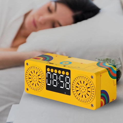Bluetooth 5.0 Speaker Wireless Speaker LED Alarm Clock Music Player TF Card FM Radio Speaker