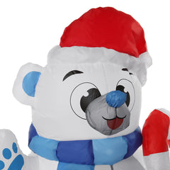 1.2M LED Christmas Waterproof Polyester Built-In Blower UV-resistant Inflatable Bear Toy for Decoration Party Gift