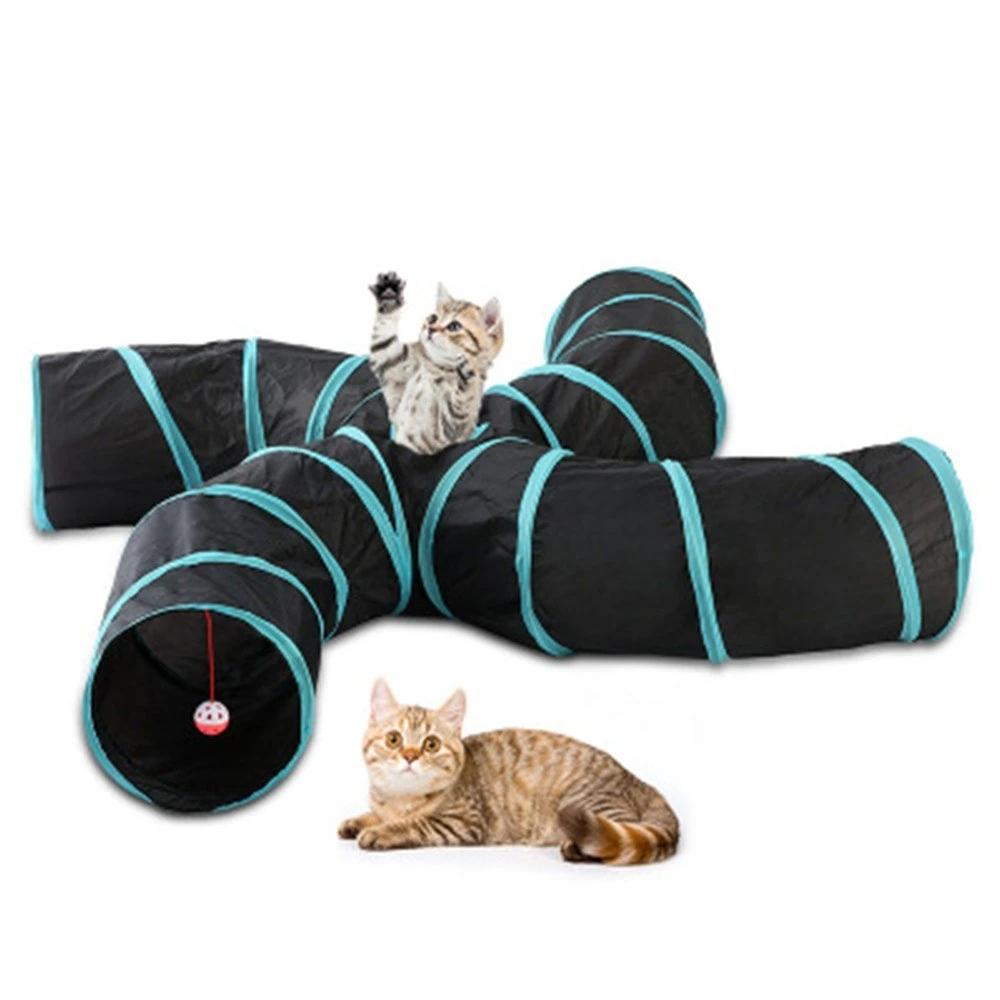 Indoor Cat Tunnel 4 Way Pet Play Tunnel Collapsible Tunnel Tube
