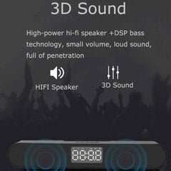 Wireless bluetooth Speaker Double Units 3D Sound LED Display Alarm Clock FM Radio Soundbar Desktop Speaker AUX TF Card for Phone Laptop