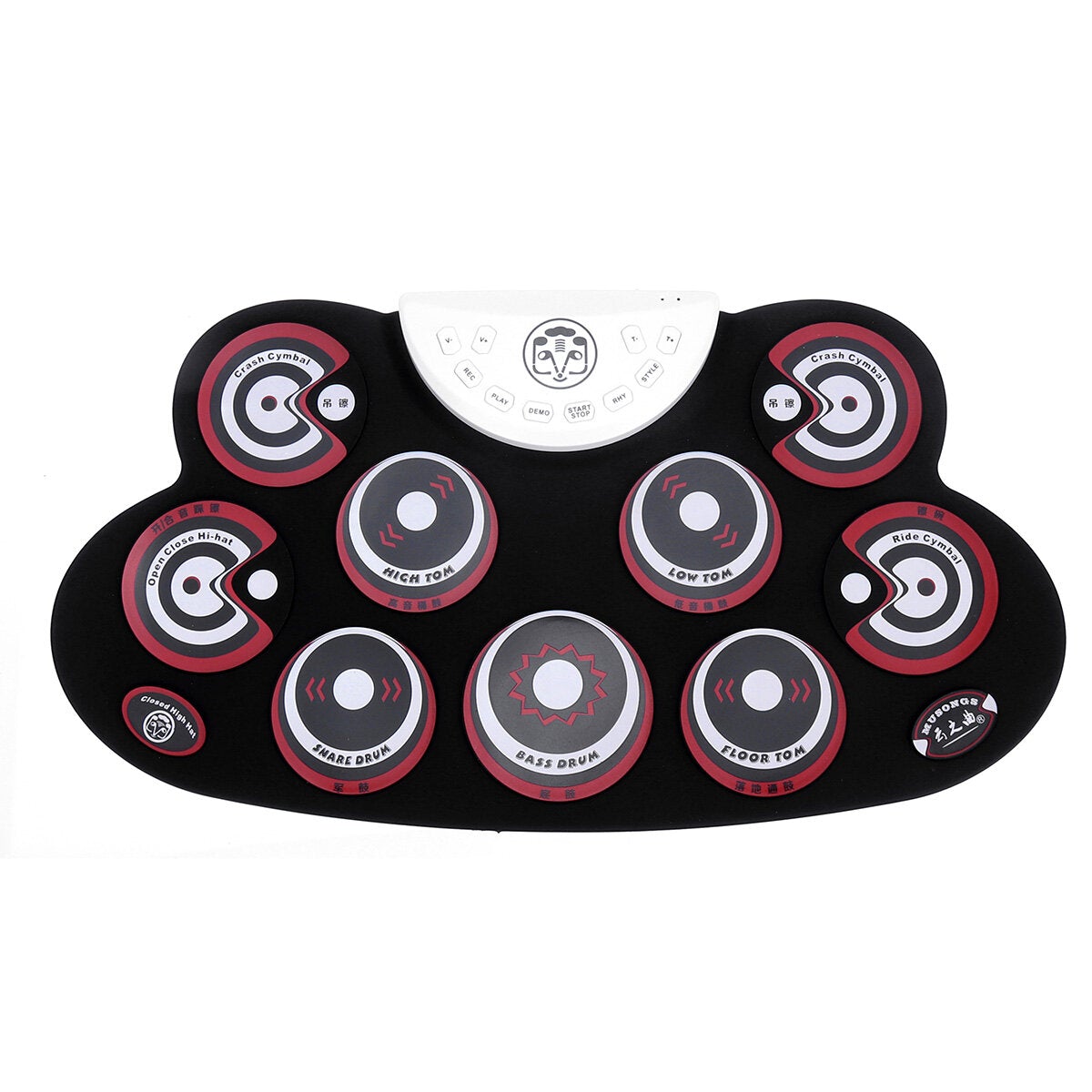 Roll-Up Drum Set 9 Silicon Electronic Drum Pads USB/Battery Powered for Kids