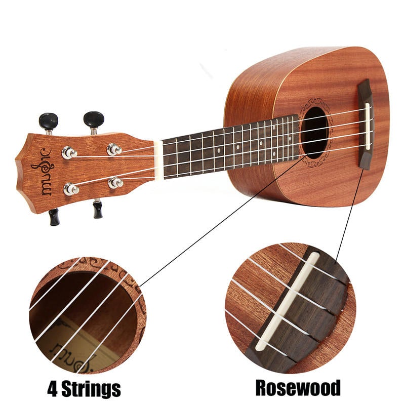 21 Inch Soprano Pinapple Mahogany Ukulele 4 Strings Hawaii Mini Guitar Children Gift