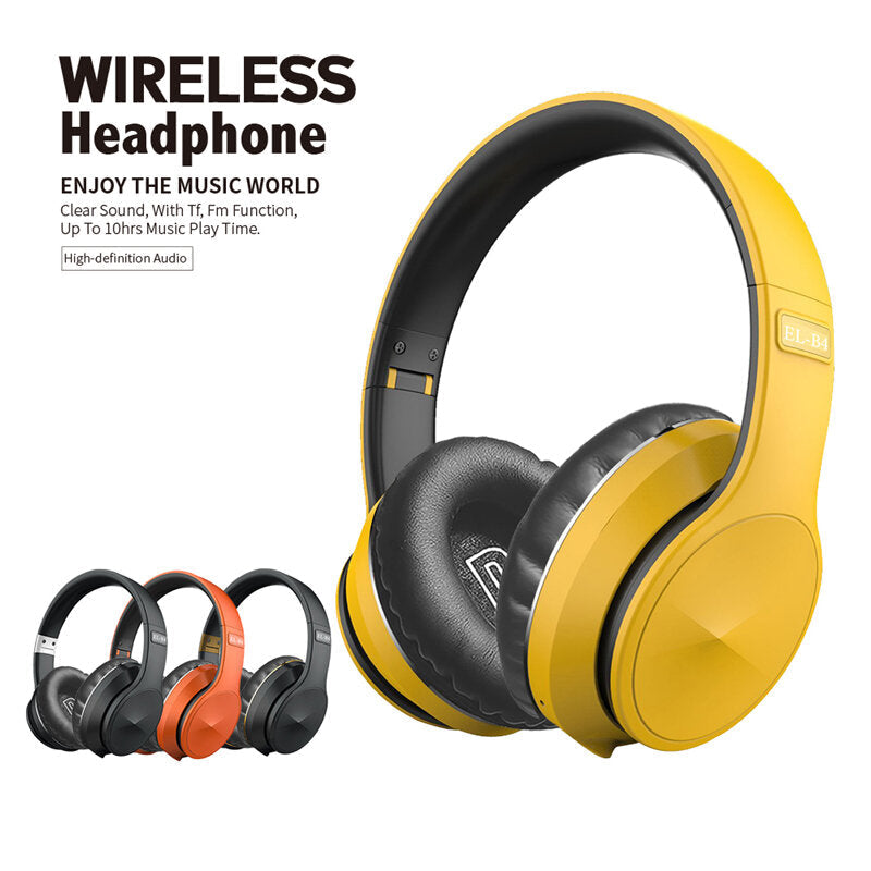 Wireless bluetooth 5.0 Headphones 40mm Drivers Low Latency FM Radio TF Card AUX-In Foldable Head-Mounted Headset with Mic