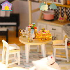 DIY Doll House Mermaid Tride Miniature Furnish 35cm With Cover Music Movement