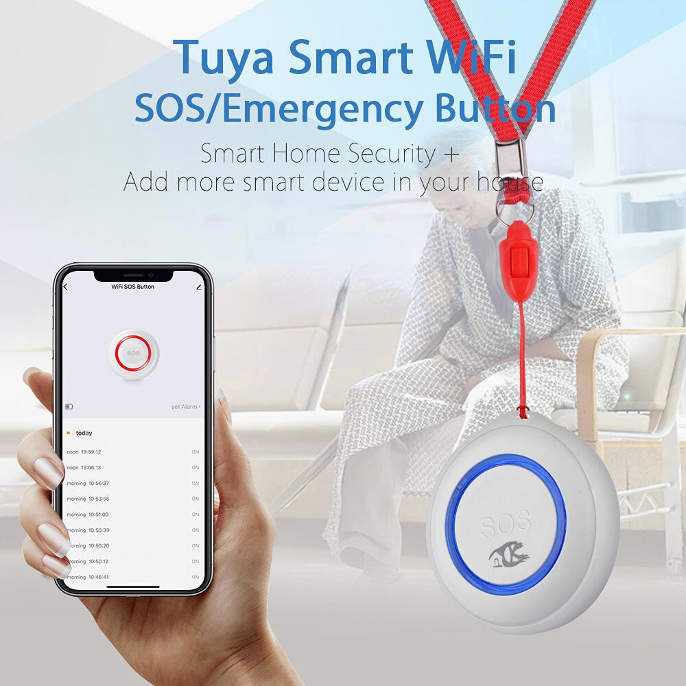 Smart Wifi Emergency Button One-key Alarm Call For Help Remote Call Work With Smart Life Tuya APP