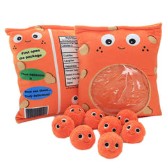 Orange Cheesy Stuffed Plush Soft Puffs Dolls Toy for Baby Gift