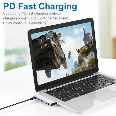 5 In 1 USB-C Type-C Hub Docking Station OTG Adapter With USB 3.0 USB 2.0 87W For iPad Pro 2020 MacBook Pro 2020