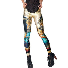 Women's Mid Waist Leggings Yoga Print Stretchy Ankle-Length Comfort Pants