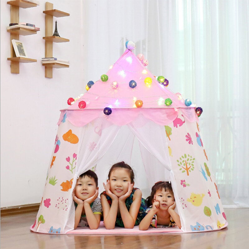 Kid Princess Castle Tent Portable Folding Children's Tents Baby Outdoors Play House for Infant Indoors Room Toddler Game Tent