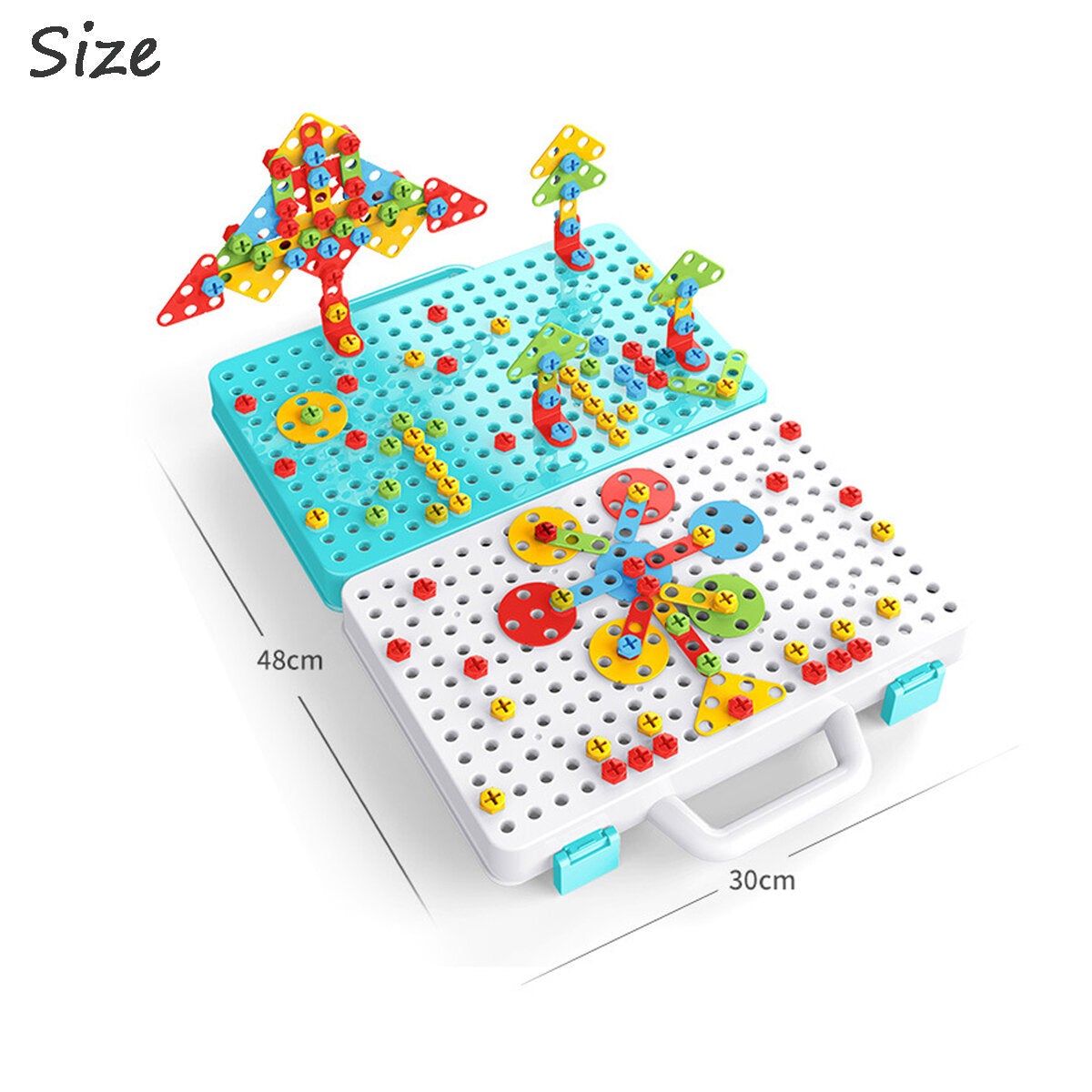 276 PCS Upgrade Double Side Creative Electric Drill Building Blocks Peg DIY Assemble Early Educational Toy for Kids Birthday Christmas Gift