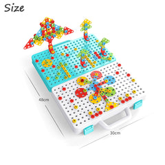 276 PCS Upgrade Double Side Creative Electric Drill Building Blocks Peg DIY Assemble Early Educational Toy for Kids Birthday Christmas Gift