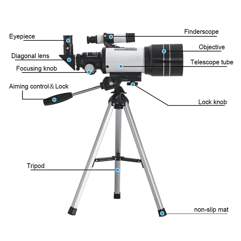 Astronomical Telescope With Tripod Wireless Smartphone Adapter