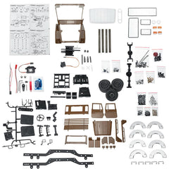 RC Car Unassembled Kit 4WD Off-Road RC Truck Brushed RC Vehicle Model with Motor Servo for Kids and Adults