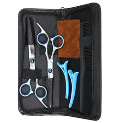 8PCS/Set Hairdressing Scissors Kit Stainless Steel Barber Scissors Tail Comb Hair Cloak Hair Cut Comb Styling Tool