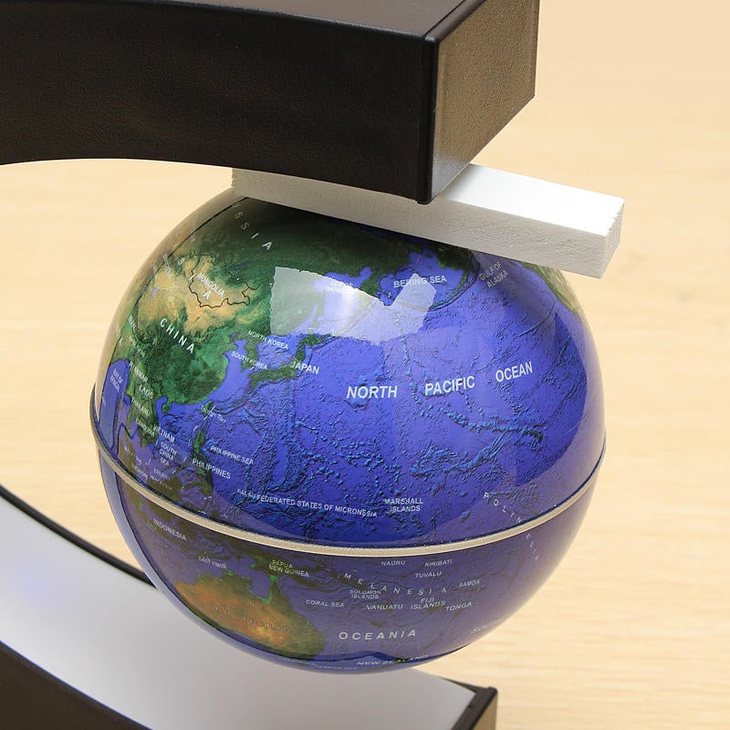 C Shape Magnetic Levitation Floating Globe World Map With LED Lights